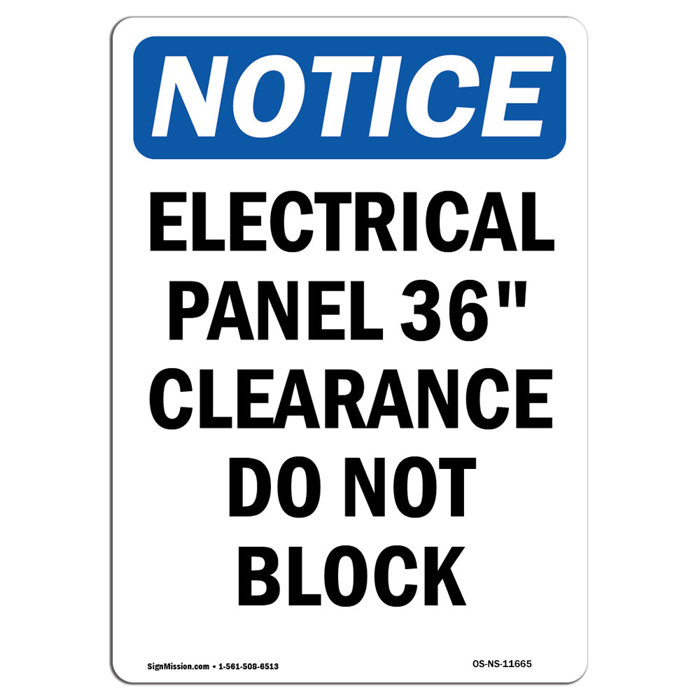 SignMission Electrical Panel Clearance Sign Wayfair
